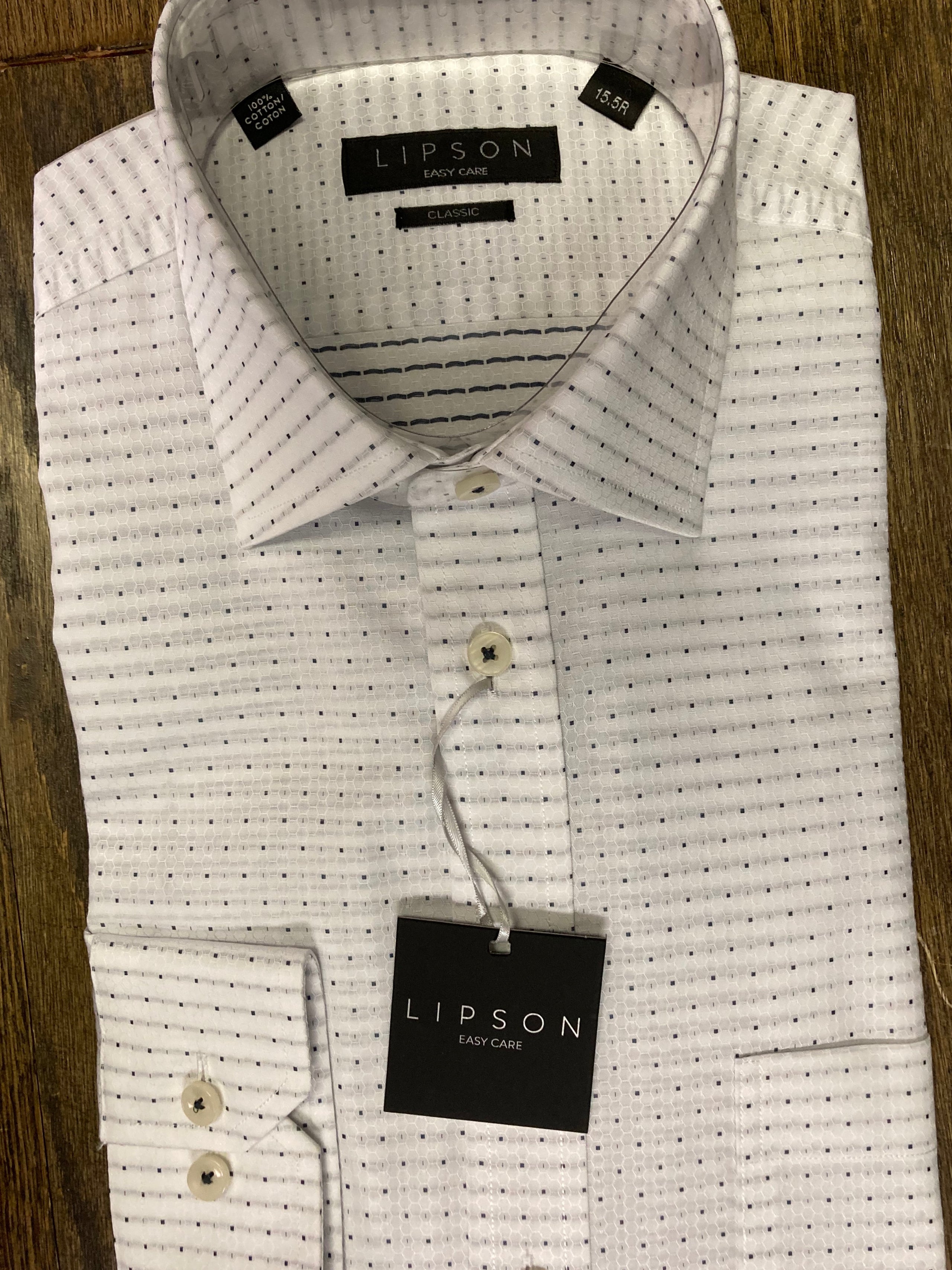Lipson Dress Shirt - White Pattern | Bromley's Menswear